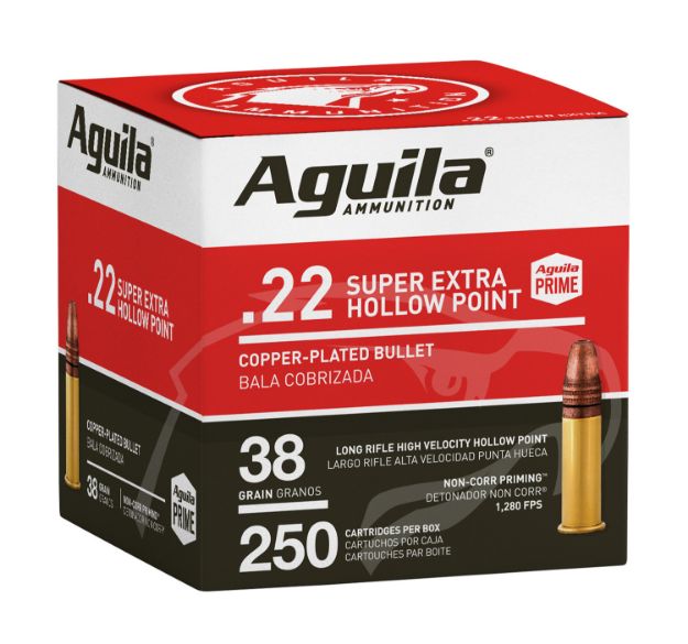 Picture of Aguila Super Extra Rimfire 22 Lr 38 Gr Copper Plated Hollow Point (Cphp) 250 Per Box/ 8 Cs 