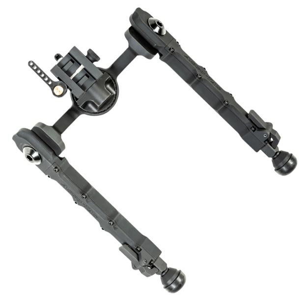 Picture of Accu-Tac Fc-5 G2 Bipod Made Of Black Hardcoat Anodized Aluminum With Picatinny Attachment, Steel Feet & 6"-10.60" Vertical Adjustment 