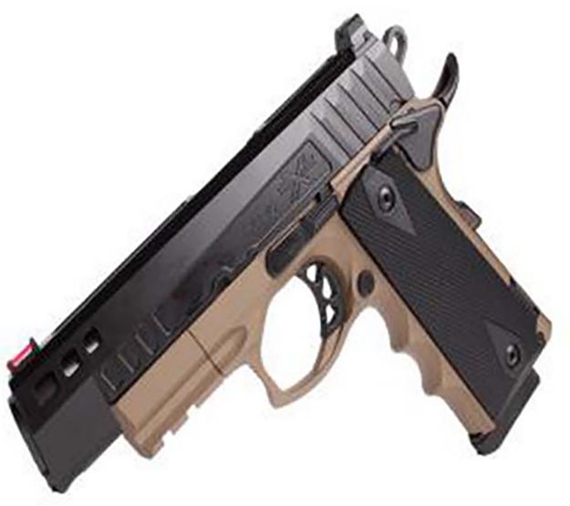 Picture of Ati Fxh-45 Hybrid 45 Acp 5" 8+1 Flat Dark Earth Hardcoat Anodized Finish With Picatinny Rail Frame, Black Nitride Stainless Steel Slide & Finger Groove Black Polymer Grip 