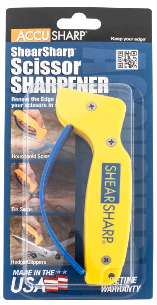 Picture of Accusharp Shearsharp Scissors Sharpener Diamond Tungsten Carbide Sharpener Yellow/Blue 