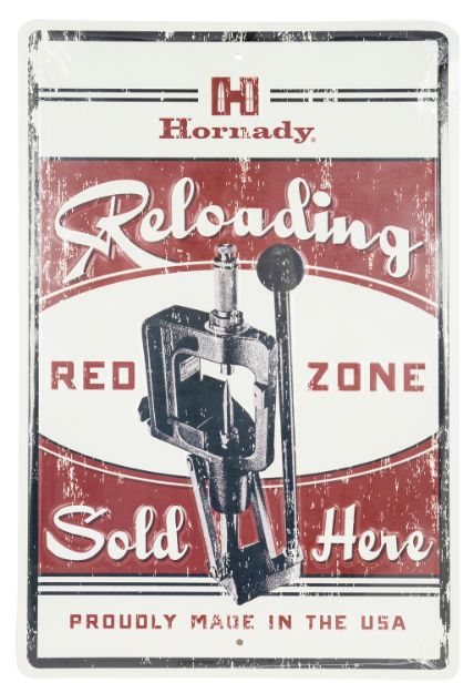 Picture of Hornady Reloading Red Zone Tin Sign Red/White/Black Tin 12" X 18" 