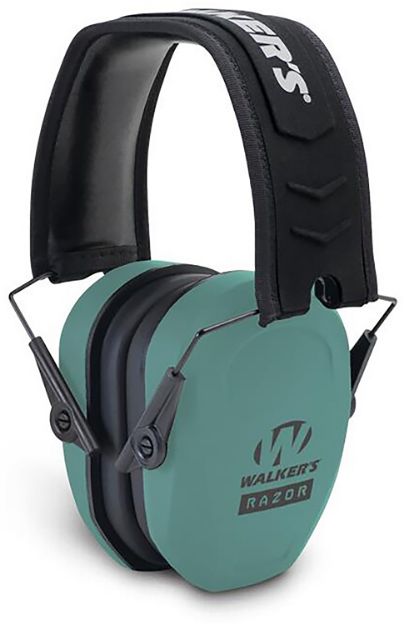 Picture of Walker's Razor Slim Passive Muff Polymer 27 Db Over The Head Teal/Black Adult 