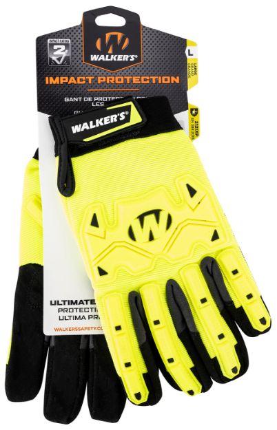 Picture of Walker's Impact Protection Gloves Yellow/Black Synthetic/Synthetic Leather Large 