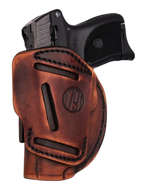 Picture of 1791 Gunleather 4-Way Iwb/Owb Size 01 Vintage Leather Belt Clip Fits 1911 3-4" Right Hand 