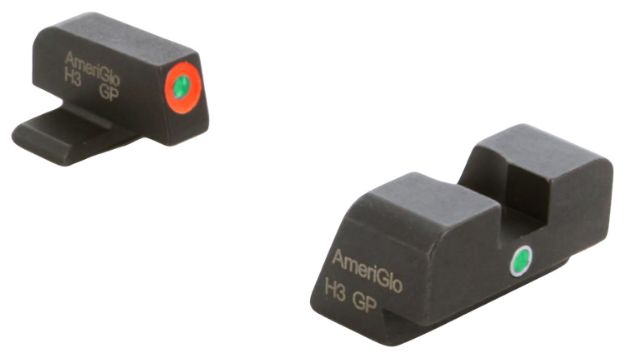 Picture of Ameriglo I-Dot Sight Set For Springfield Armory Xd Black | Green Tritium With Orange Outline Front Sight Green Tritium I-Dot Rear Sight 