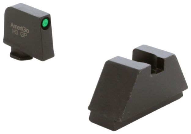 Picture of Ameriglo Optic Compatible Sight Set For Glock Black | 2Xl Tall Green Tritium With Black Outline Front Sight 2Xl Tall Black Rear Sight 