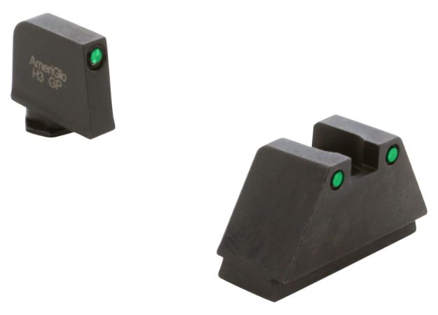 Picture of Ameriglo Optic Compatible Sight Set For Glock Black | 3Xl Tall Green Tritium With Black Outline Front Sight 3Xl Tall Green Tritium With Black Outline Rear Sight 