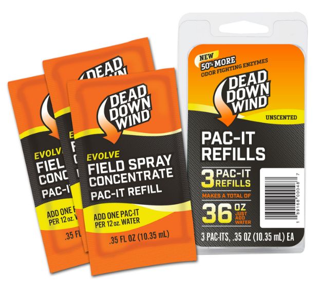 Picture of Dead Down Wind Evolve Field Spray Pac-It Refills Cover Scent Odor Eliminator Unscented Scent 36 Oz Concentrate 