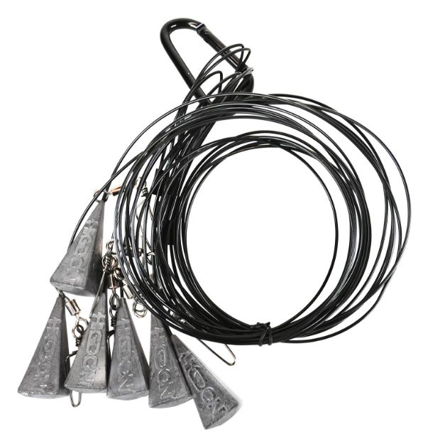Picture of Higdon Outdoors Battleship Rig Black Nylon 36" Long Features 4 Oz Steel Weights 6 Pack 