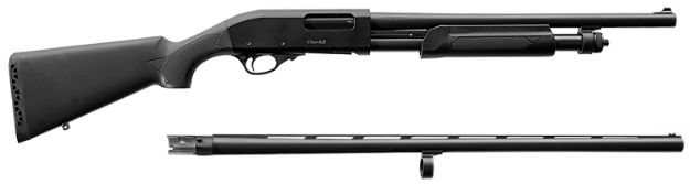 Picture of Akkar Churchill 612 Combo 12 Gauge 18.50" Or 28" Barrel 5+1 3", Black Steel Receiver, Synthetic Stock & Forend, Fiber Optic Front Sight 