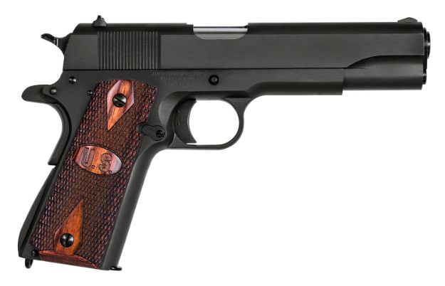 Picture of Auto-Ordnance 1911-A1 Gi Spec *Ma Compliant 45 Acp 5" Barrel 7+1, Matte Black Finish Carbon Steel Frame & Slide, Integrated Us Logo Checkered Wood Grip, Manual Safety 