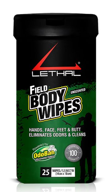 Picture of Lethal Field Body Wipes Odor Eliminator Bamboo Fiber Wipes 25 Per Pkg 