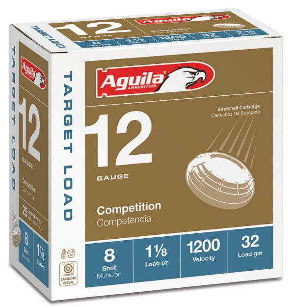 Picture of Aguila Target Load Competition 12 Gauge 2.75" 1 1/8 Oz 8 Shot 25 Per Box/ 10 Cs 