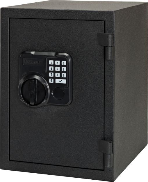 Picture of Hornady Fireproof Safe Keypad/Key Entry Black Powder Coat Black Holds 2 Handguns Steel 