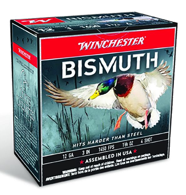 Picture of Winchester Ammo Bismuth 12 Gauge 3" 1 3/8 Oz 1450 Fps Tin-Plated Bismuth 4 Shot 25 Bx/10 Cs 