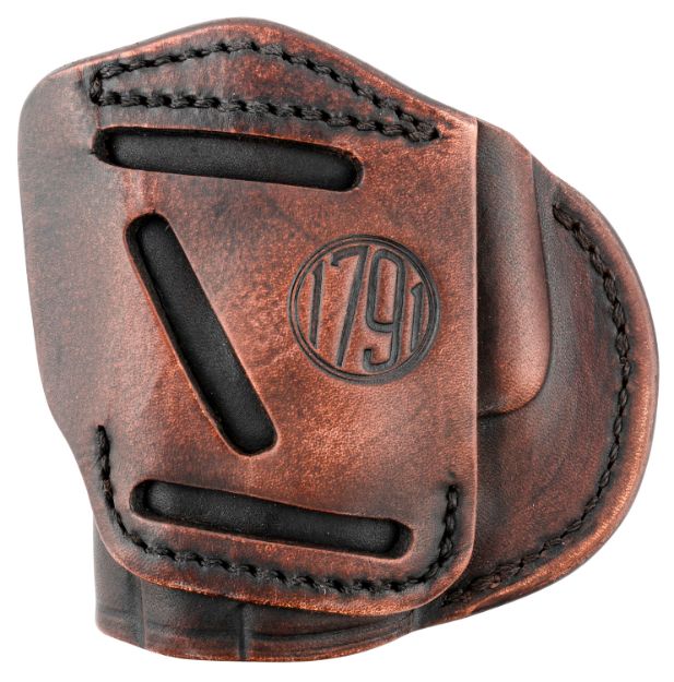 Picture of 1791 Gunleather 4-Way Iwb/Owb 04 Vintage Leather Belt Clip Compatible W/Springfield Xds/Springfield Xd/Glock 26/S&W M&P Shield Plus 