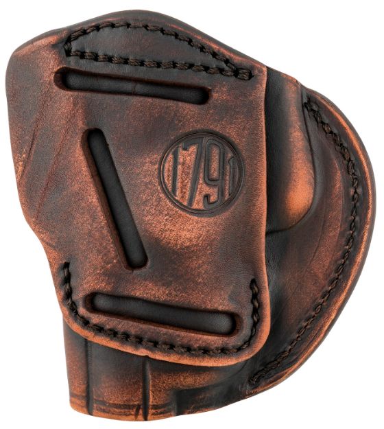 Picture of 1791 Gunleather 4-Way Iwb/Owb Size 05 Vintage Leather Belt Clip Compatible W/Glock 17/Springfield Xd/S&W M&P/Hk Vp9 Right Hand 