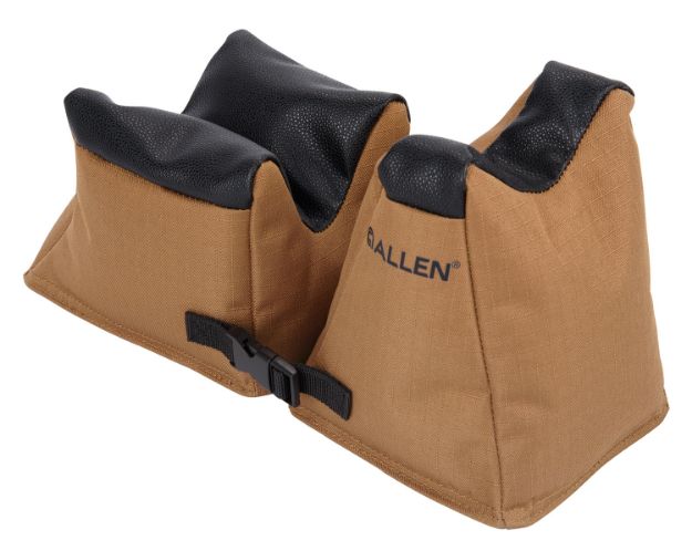 Picture of Allen X-Focus Shooting Rest Combo Prefilled Front And Rear Bag Made Of Coyote With Black Accents Polyester, Weighs 5.10 Lbs, 11.50" L X 5.50" H & Tacky Grip Bottom 
