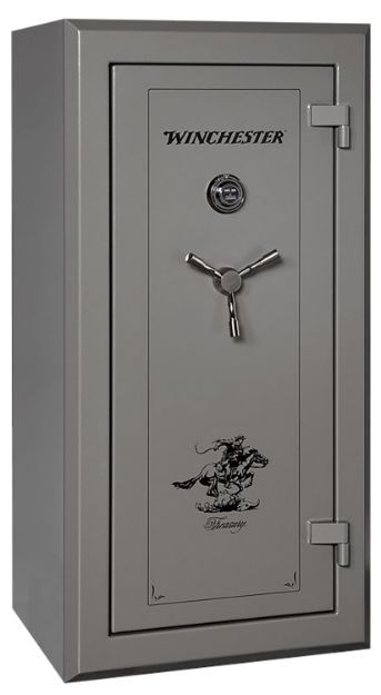 Picture of Winchester Safes Treasury 26 Electronic Entry Gunmetal Powder Coat 10 Gauge Steel Holds Up To 26 Long Guns Fireproof- Yes 