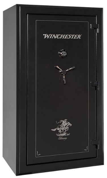 Picture of Winchester Safes Treasury 26 Electronic Entry Black Powder Coat 10 Gauge Steel Holds Up To 48 Long Guns Fireproof- Yes 