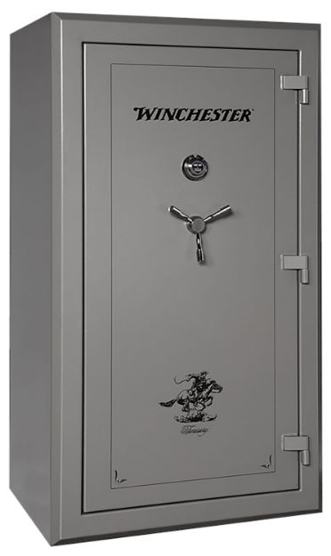 Picture of Winchester Safes Treasury 26 Electronic Entry Gunmetal Powder Coat 10 Gauge Steel Holds Up To 48 Long Guns Fireproof- Yes 