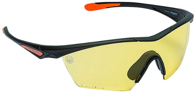 Picture of Beretta Usa Clash Shooting Glasses Yellow Lens Black With Orange Accents Frame 