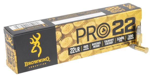 Picture of Browning Ammo Pro22 Subsonic Velocity 22 Lr 40 Gr 1085 Fps Lead Round Nose (Lrn) 100 Bx/20 Cs 
