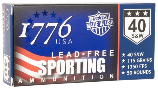 Picture of 1776 Usa Lead Free Sporting 40 S&W 115 Gr Lead Free Ball 50 Per Box/20 Cs 