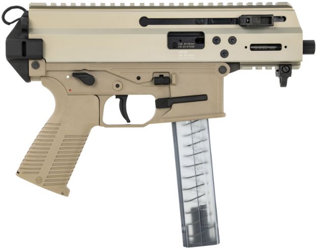 Picture of B&T Firearms Apc9k 9Mm Luger 30+1 4.30", Coyote Tan, Tele Brace Adapter, Polymer Grip, Ambi Controls (Oem Mag) 