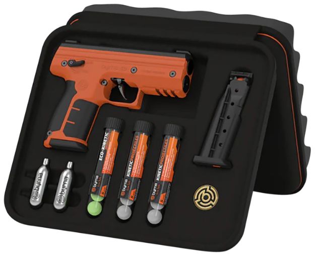 Picture of Byrna Technologies Sd Kinetic Kit Co2 .68 Cal 5Rd, Orange Polymer, Black Rubber Honeycomb Grip, C02 & 15 Projectiles Included 