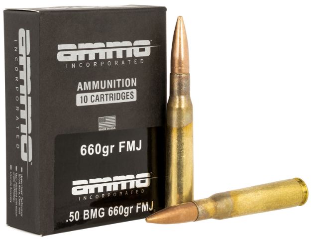 Picture of Ammo Inc 50Bmg660fmja10 Incorporated Hunting 50 Bmg 660 Gr Full Metal Jacket (Fmj) 10 Per Box/ 5 Cs 